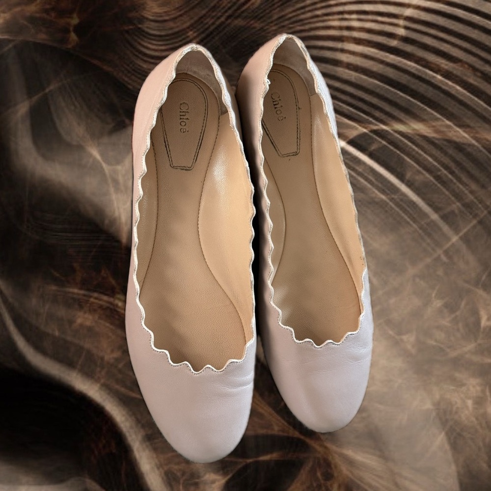 Chloé | Lauren Scalloped leather ballet flats